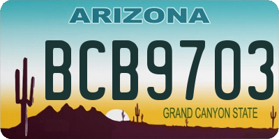 AZ license plate BCB9703