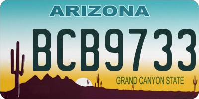 AZ license plate BCB9733