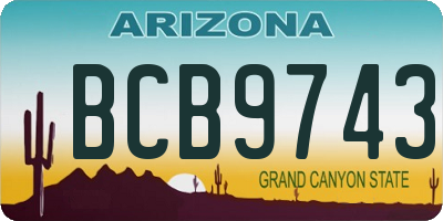 AZ license plate BCB9743