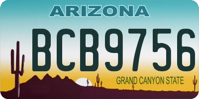 AZ license plate BCB9756