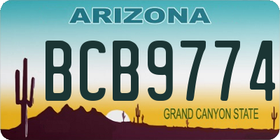 AZ license plate BCB9774