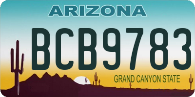 AZ license plate BCB9783