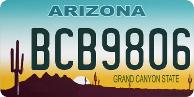 AZ license plate BCB9806