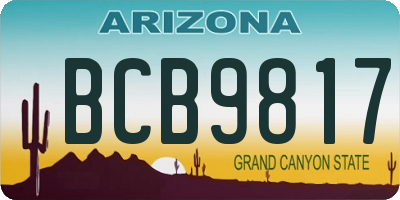 AZ license plate BCB9817