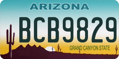 AZ license plate BCB9829