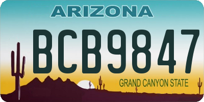 AZ license plate BCB9847