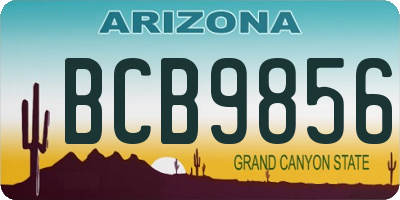 AZ license plate BCB9856