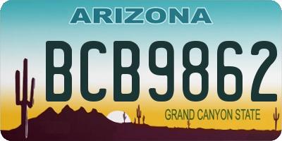 AZ license plate BCB9862