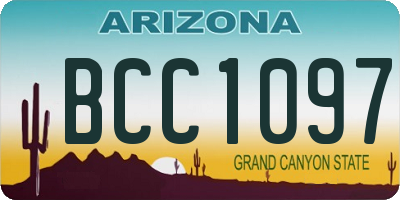 AZ license plate BCC1097