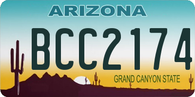 AZ license plate BCC2174