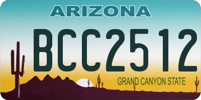 AZ license plate BCC2512