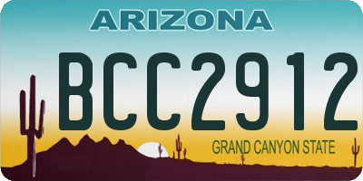 AZ license plate BCC2912