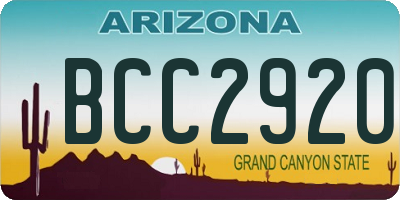 AZ license plate BCC2920