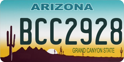 AZ license plate BCC2928