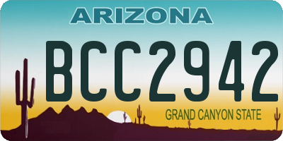 AZ license plate BCC2942