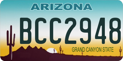 AZ license plate BCC2948