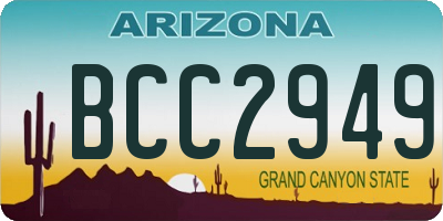 AZ license plate BCC2949