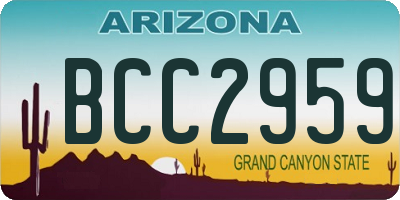 AZ license plate BCC2959