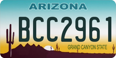 AZ license plate BCC2961