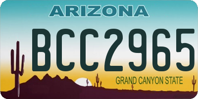 AZ license plate BCC2965