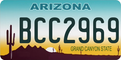 AZ license plate BCC2969