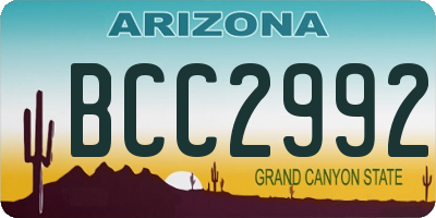 AZ license plate BCC2992