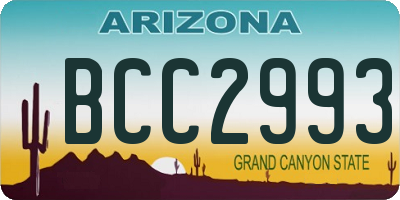 AZ license plate BCC2993