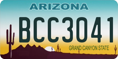 AZ license plate BCC3041