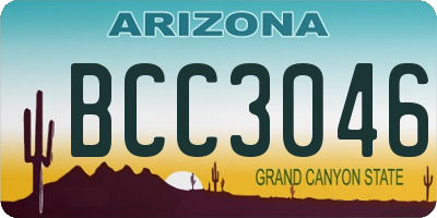 AZ license plate BCC3046