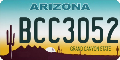 AZ license plate BCC3052