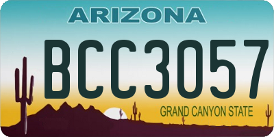 AZ license plate BCC3057