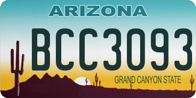 AZ license plate BCC3093