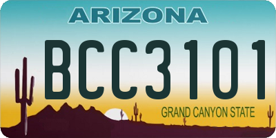 AZ license plate BCC3101