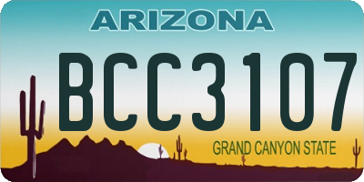 AZ license plate BCC3107