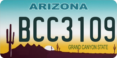 AZ license plate BCC3109