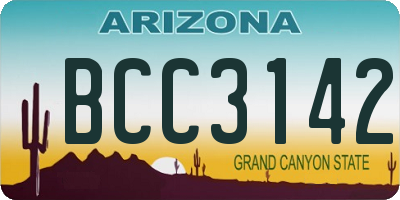 AZ license plate BCC3142