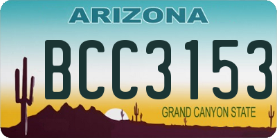 AZ license plate BCC3153