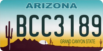 AZ license plate BCC3189