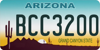 AZ license plate BCC3200