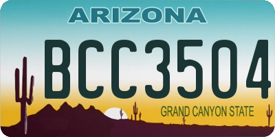 AZ license plate BCC3504