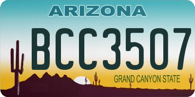 AZ license plate BCC3507