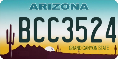 AZ license plate BCC3524