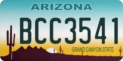 AZ license plate BCC3541