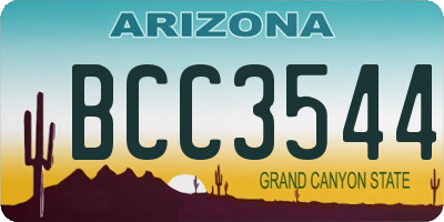 AZ license plate BCC3544