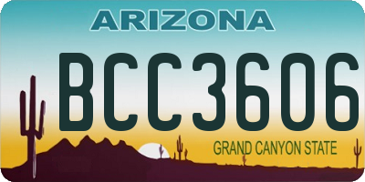 AZ license plate BCC3606