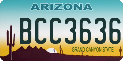 AZ license plate BCC3636