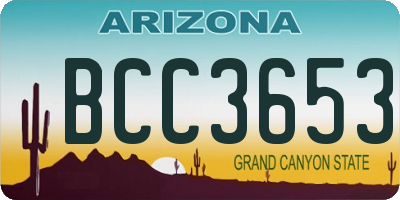 AZ license plate BCC3653