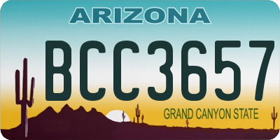 AZ license plate BCC3657