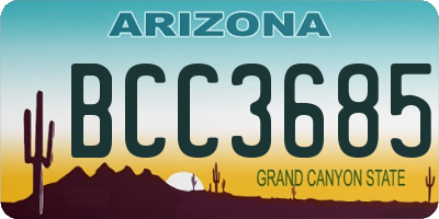 AZ license plate BCC3685