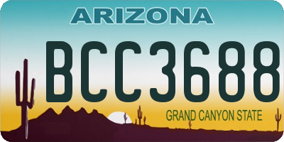 AZ license plate BCC3688